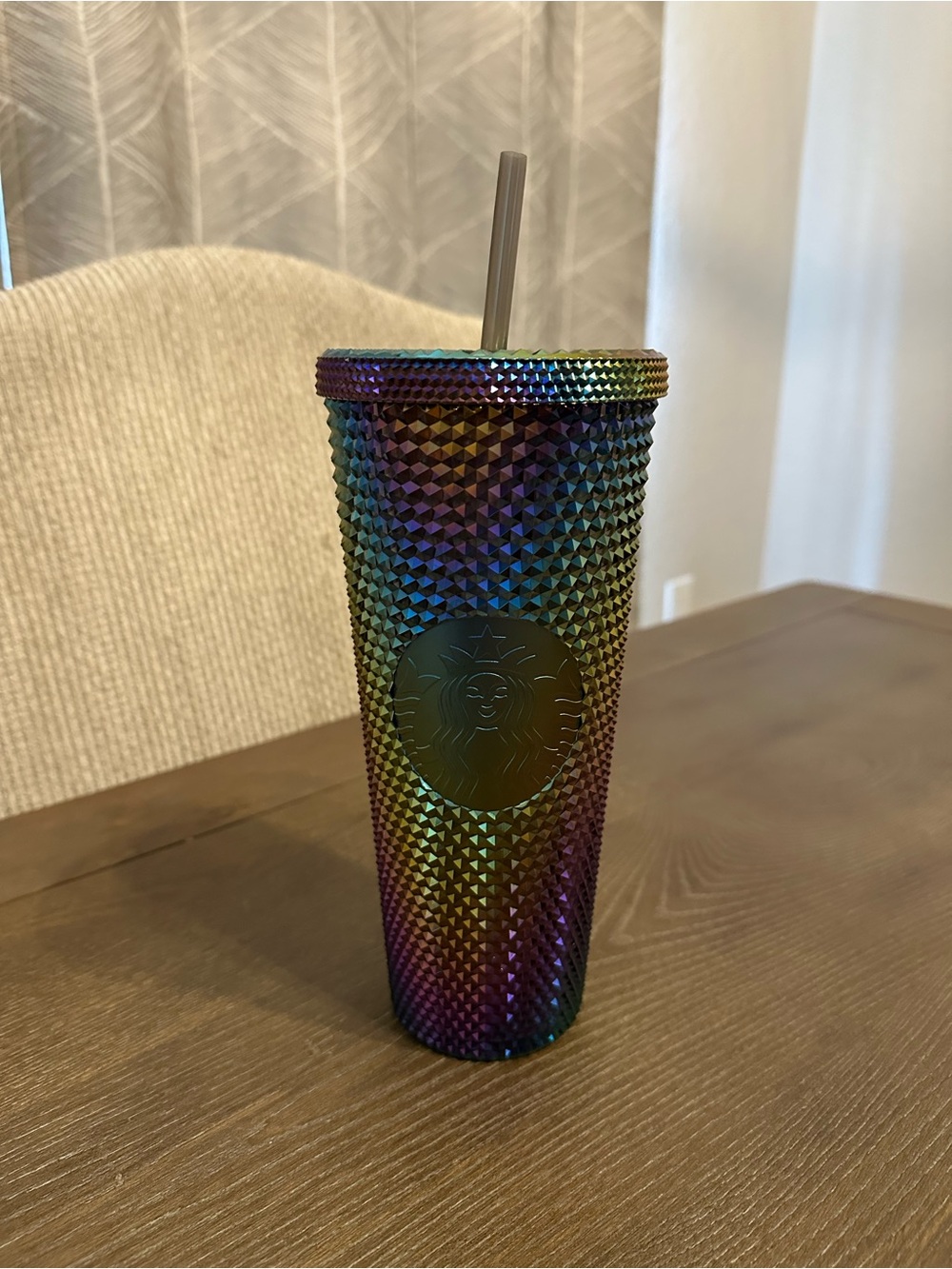 Starbucks Oil Slick Rainbow Studded Tumbler Cold Cup 24oz Venti Fall 2023